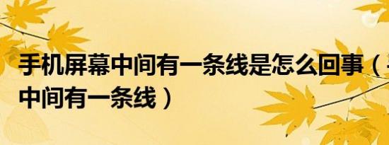 手机屏幕中间有一条线是怎么回事（手机屏幕中间有一条线）