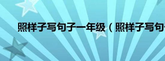照样子写句子一年级（照样子写句子）