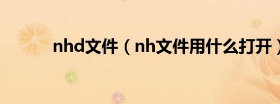nhd文件（nh文件用什么打开）
