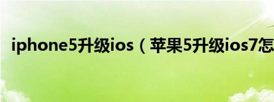 iphone5升级ios（苹果5升级ios7怎么样）