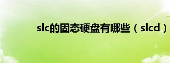 slc的固态硬盘有哪些（slcd）