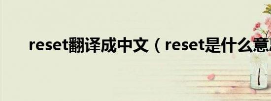 reset翻译成中文（reset是什么意思）