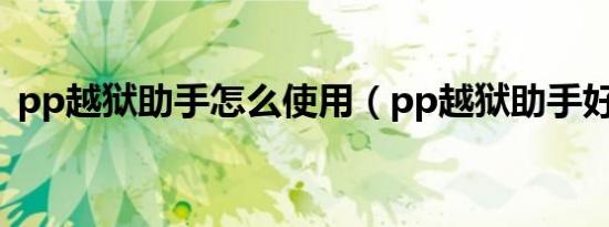 pp越狱助手怎么使用（pp越狱助手好用吗）