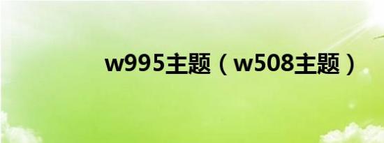 w995主题（w508主题）