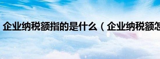 企业纳税额指的是什么（企业纳税额怎么算）