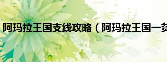 阿玛拉王国支线攻略（阿玛拉王国一贫如洗）