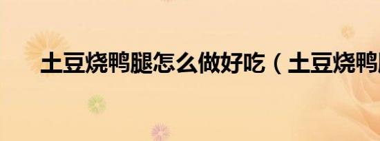 土豆烧鸭腿怎么做好吃（土豆烧鸭腿）