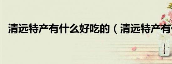 清远特产有什么好吃的（清远特产有什么）
