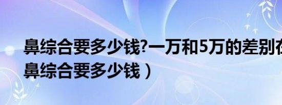 鼻综合要多少钱?一万和5万的差别在哪里（鼻综合要多少钱）