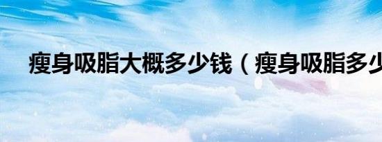 瘦身吸脂大概多少钱（瘦身吸脂多少钱）