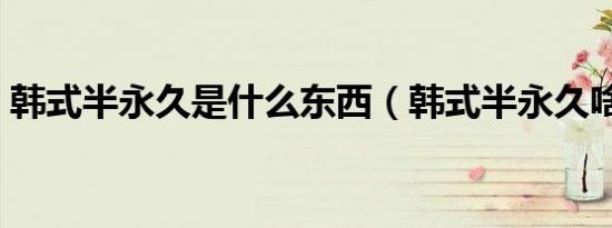 韩式半永久是什么东西（韩式半永久啥意思）