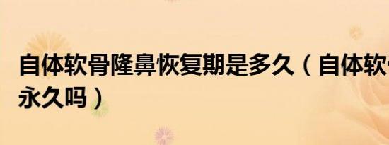 自体软骨隆鼻恢复期是多久（自体软骨隆鼻是永久吗）