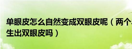 单眼皮怎么自然变成双眼皮呢（两个单眼皮能生出双眼皮吗）