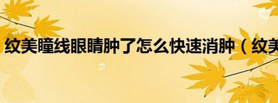 纹美瞳线眼睛肿了怎么快速消肿（纹美瞳线）