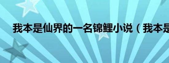 我本是仙界的一名锦鲤小说（我本是仙）