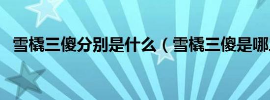 雪橇三傻分别是什么（雪橇三傻是哪三傻）