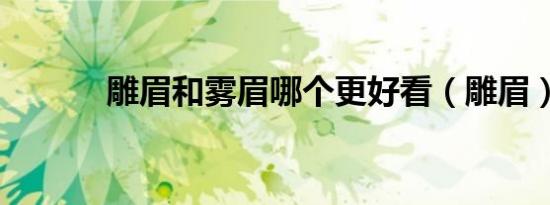雕眉和雾眉哪个更好看（雕眉）