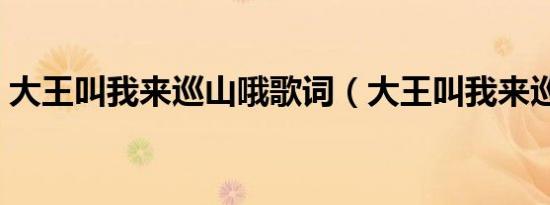 大王叫我来巡山哦歌词（大王叫我来巡山哦）