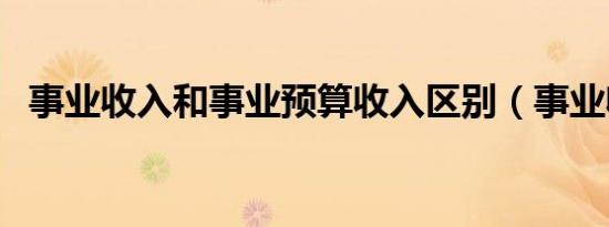 事业收入和事业预算收入区别（事业收入）