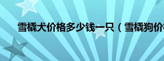 雪橇犬价格多少钱一只（雪橇狗价格）