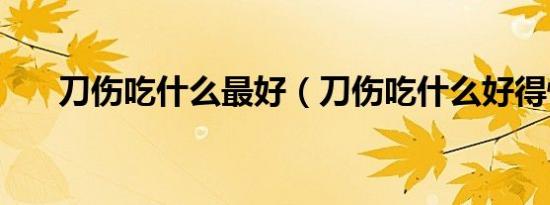 刀伤吃什么最好（刀伤吃什么好得快）