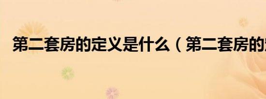 第二套房的定义是什么（第二套房的定义）