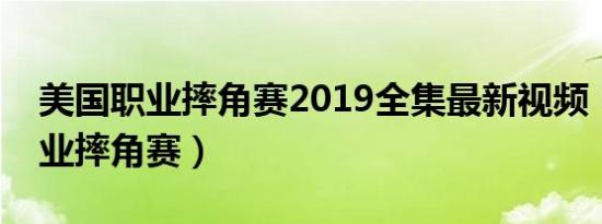 美国职业摔角赛2019全集最新视频（美国职业摔角赛）