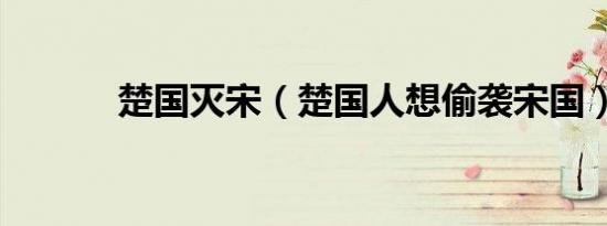 楚国灭宋（楚国人想偷袭宋国）
