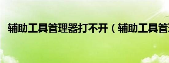 辅助工具管理器打不开（辅助工具管理器）
