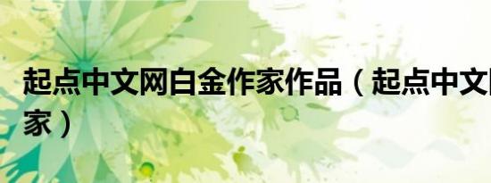 起点中文网白金作家作品（起点中文网白金作家）