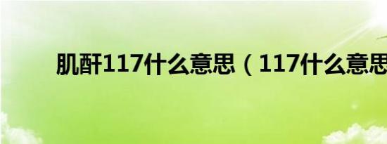 肌酐117什么意思（117什么意思）