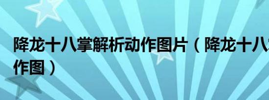 降龙十八掌解析动作图片（降龙十八掌解析动作图）