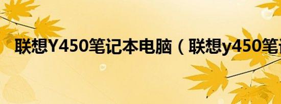 联想Y450笔记本电脑（联想y450笔记本）