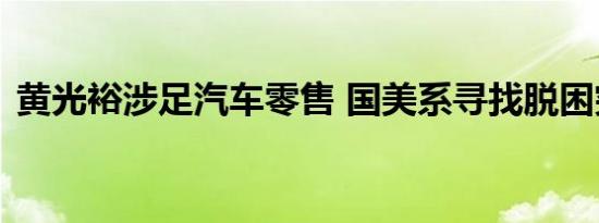 黄光裕涉足汽车零售 国美系寻找脱困突破口