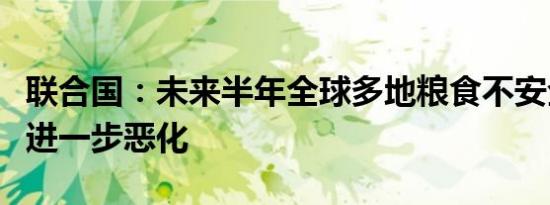 联合国：未来半年全球多地粮食不安全状况将进一步恶化