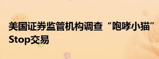 美国证券监管机构调查“咆哮小猫”的GameStop交易