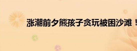 涨潮前夕熊孩子贪玩被困沙滩！