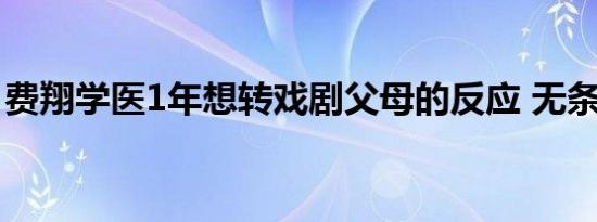 费翔学医1年想转戏剧父母的反应 无条件支持