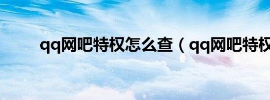qq网吧特权怎么查（qq网吧特权）