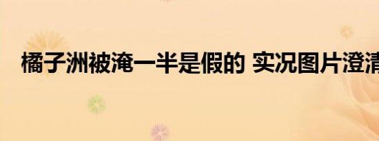橘子洲被淹一半是假的 实况图片澄清谣言