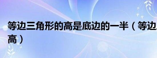 等边三角形的高是底边的一半（等边三角形的高）