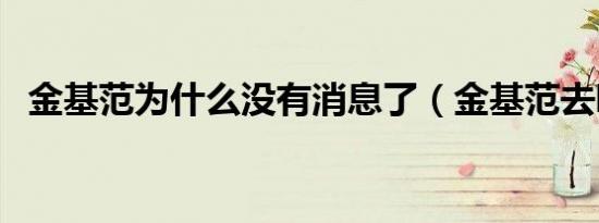 金基范为什么没有消息了（金基范去哪了）