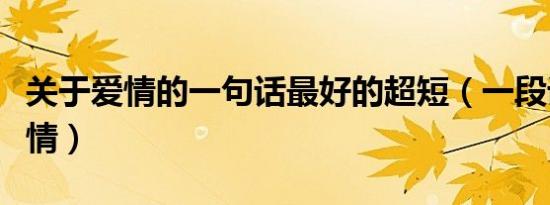 关于爱情的一句话最好的超短（一段话关于爱情）