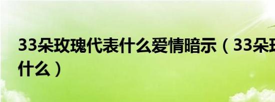 33朵玫瑰代表什么爱情暗示（33朵玫瑰代表什么）