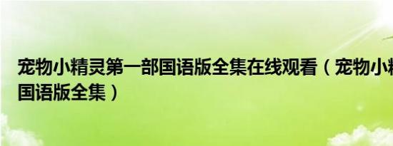 宠物小精灵第一部国语版全集在线观看（宠物小精灵第一部国语版全集）