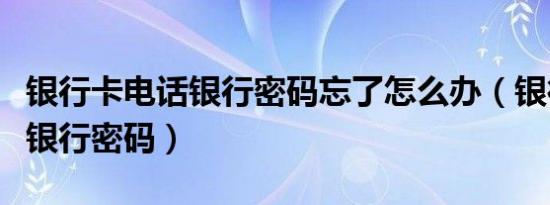 银行卡电话银行密码忘了怎么办（银行卡电话银行密码）