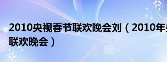 2010央视春节联欢晚会刘（2010年央视春节联欢晚会）