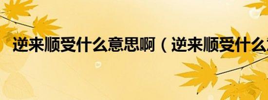 逆来顺受什么意思啊（逆来顺受什么意思）