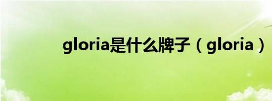 gloria是什么牌子（gloria）