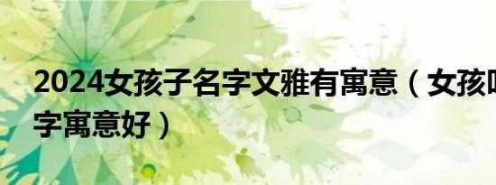 2024女孩子名字文雅有寓意（女孩叫什么名字寓意好）